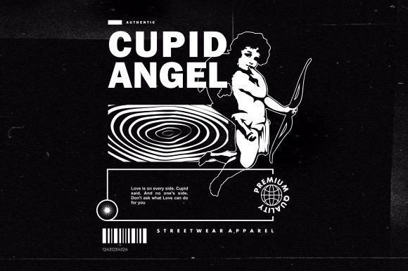 Download Illustration Cupid Angel T Shirt Design - Premium Resources