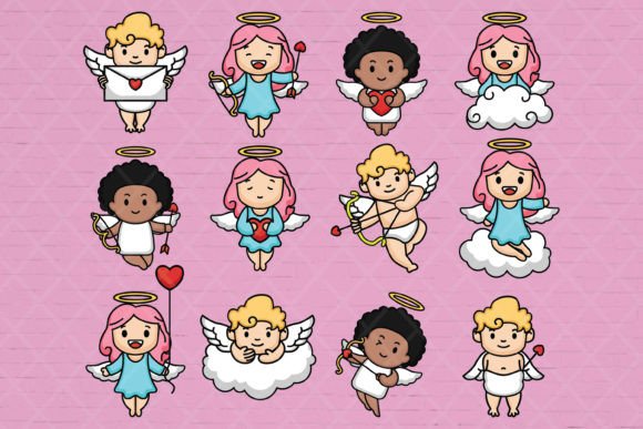 Download Set of Cupid Angel Valentine's Day - Premium Bundle